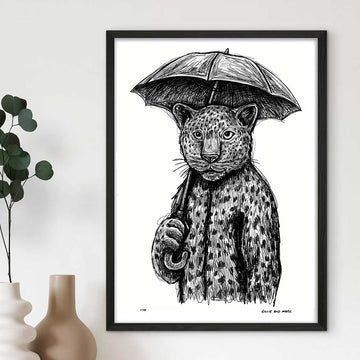 The Leopard Liked Singing in the Rain (Giclee Canvas Print)