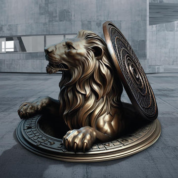 The Lion Emerges into a Better Tomorrow (Bronze Sculpture)