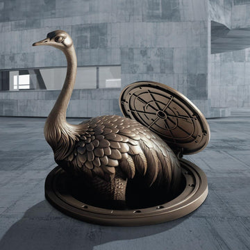 The North African Ostrich Emerges into a Better Tomorrow (Bronze Sculpture)