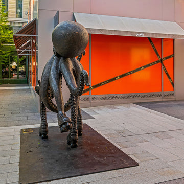The Octopus Races on Rollers Skates (Bronze Sculpture)