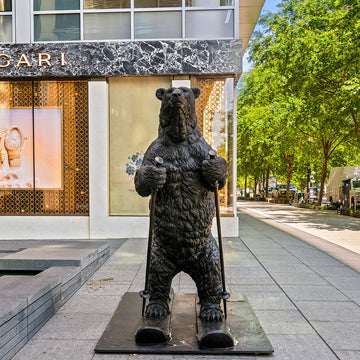 The Polar Bear Races on Skis (Bronze Sculpture)