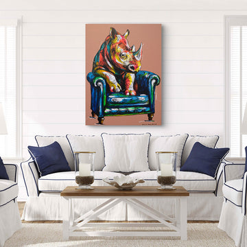 The Rhino Sat on It (Original Painting)