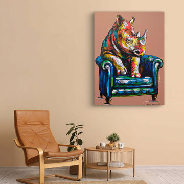 The Rhino Sat on It (Original Painting)
