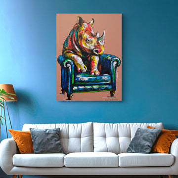 The Rhino Sat on It (Original Painting)