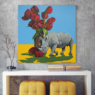 The Rhino Was Here Forever (Original Painting)