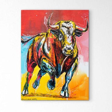 The Unstoppable Spirit of the Wild Bull (Original Painting)
