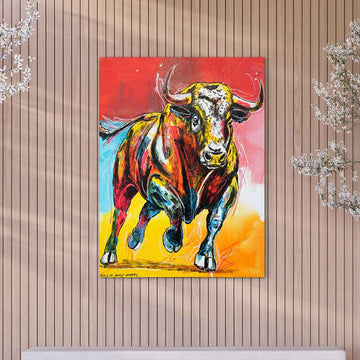 The Unstoppable Spirit of the Wild Bull (Original Painting)