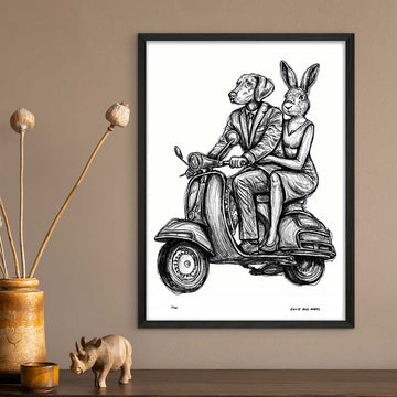 The Vespa Riders Were on a Mission (Giclee Canvas Print)