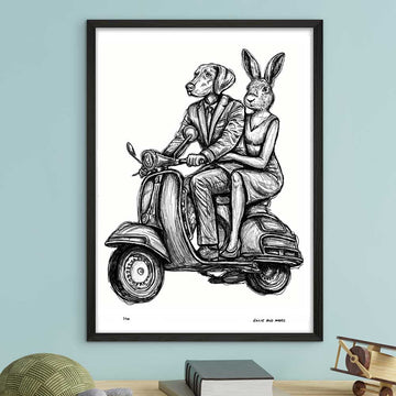 The Vespa Riders Were on a Mission (Giclee Canvas Print)