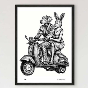 The Vespa Riders Were on a Mission (Giclee Canvas Print)