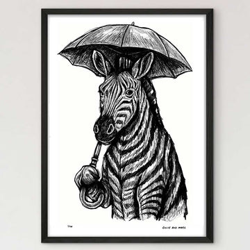 The Zebra Is Singing in the Rain (Giclee Canvas Print)