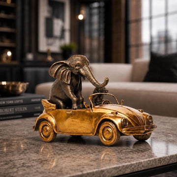 The Bengal Tiger and Sumatran Elephant Race Against Time in the Beatle (Bronze Sculpture, Small)