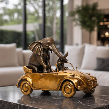 The Bengal Tiger and Sumatran Elephant Race Against Time in the Beatle (Bronze Sculpture, Small)