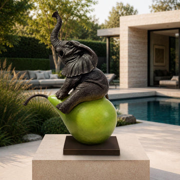 The Elephant and the Pear (Bronze Sculpture, Mid-Size)