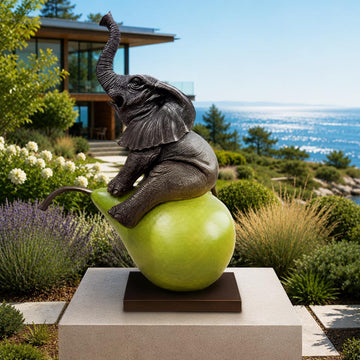 The Elephant and the Pear (Bronze Sculpture, Mid-Size)
