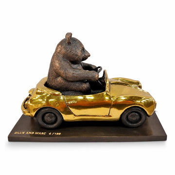 The Giant Panda Races Against Time in the Convertible (Bronze Sculpture, Small)