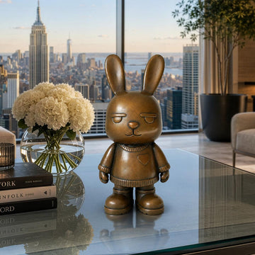 The Original Rabbitgirl of the Bronze Glow (Bronze Sculpture, Small)