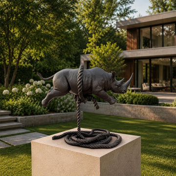 The Rhino Was Ready to Take Off (Bronze Sculpture, Mid-Size)