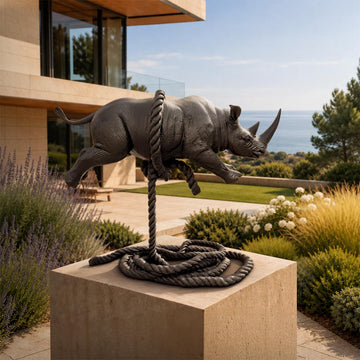 The Rhino Was Ready to Take Off (Bronze Sculpture, Mid-Size)