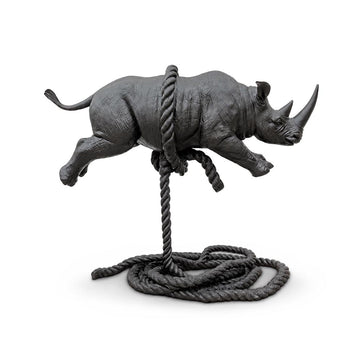 The Rhino Was Ready to Take Off (Bronze Sculpture, Mid-Size)