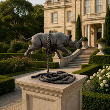The Rhino Was Ready to Take Off (Bronze Sculpture, Mid-Size)