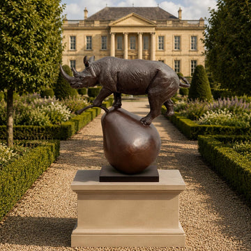 The Rhino and the Pear (Bronze Sculpture, Mid-Size)
