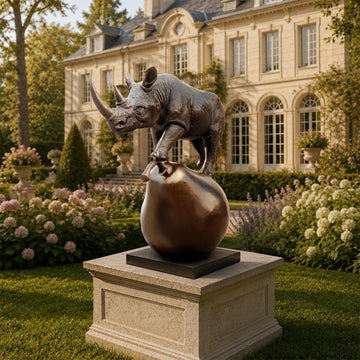 The Rhino and the Pear (Bronze Sculpture, Mid-Size)