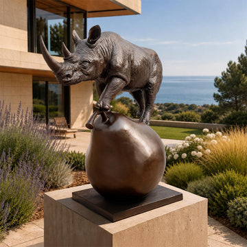 The Rhino and the Pear (Bronze Sculpture, Mid-Size)