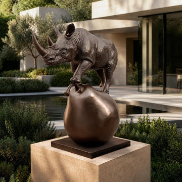 The Rhino and the Pear (Bronze Sculpture, Mid-Size)