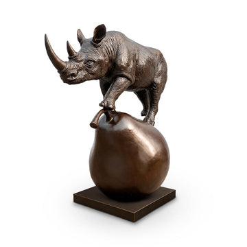 The Rhino and the Pear (Bronze Sculpture, Mid-Size)