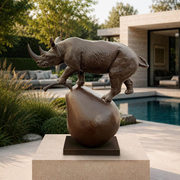 The Rhino and the Pear (Bronze Sculpture, Mid-Size)