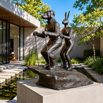 The Ski Lovers in Love (Bronze Sculpture, Mid-Size)