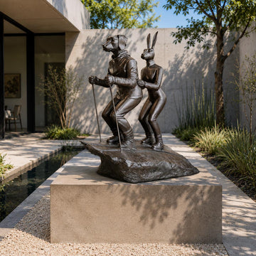 The Ski Lovers in Love (Bronze Sculpture, Mid-Size)