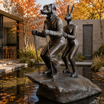 The Ski Lovers in Love (Bronze Sculpture, Mid-Size)