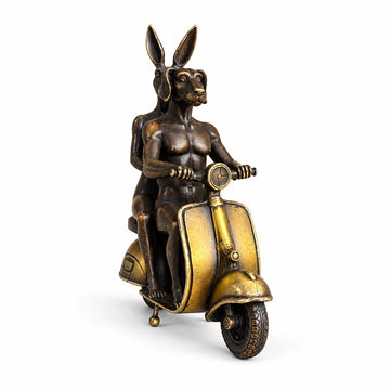 The Vespa Riders Forever (Bronze Sculpture, Miniature)