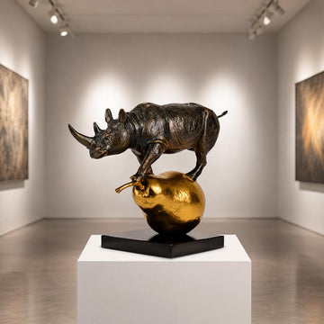 The Rhino Was Just Pearfect (Bronze Sculpture, Small)