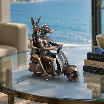 The Vespa Riders Forever (Bronze Sculpture, Miniature)