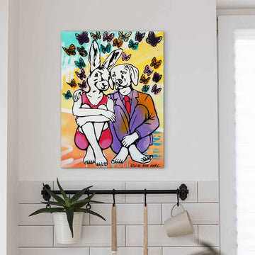 They Sat Together in a World of Butterflies (Original Painting)