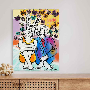 They Sat in a Flutter of Happiness (Original Painting)