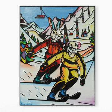 They Were Ski Lovers on a Mission (Original Painting)