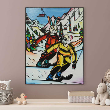 They Were Ski Lovers on a Mission (Original Painting)