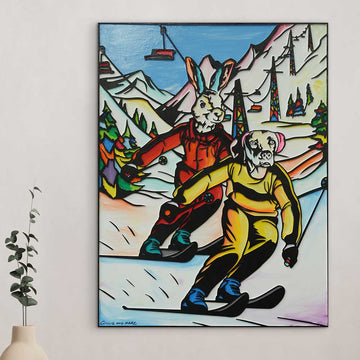 They Were Ski Lovers on a Mission (Original Painting)