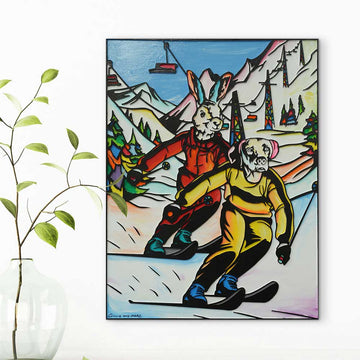 They Were Ski Lovers on a Mission (Original Painting)