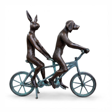 They Loved Riding Together in Paris (Bronze Sculpture, Miniature Collection)