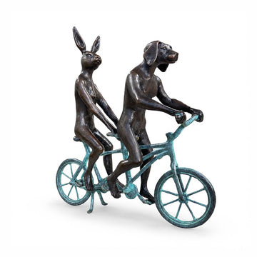 They Loved Riding Together in Paris (Bronze Sculpture, Miniature Collection)