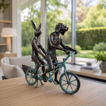 They Loved Riding Together in Paris (Bronze Sculpture, Miniature Collection)