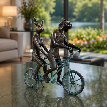 They Loved Riding Together in Paris (Bronze Sculpture, Miniature Collection)