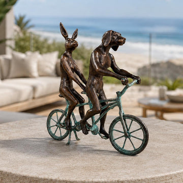 They Loved Riding Together in Paris (Bronze Sculpture, Miniature Collection)