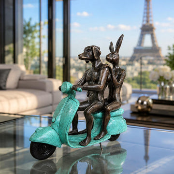 They Rode to Save Wildlife (Bronze Sculpture, Miniature Collection)