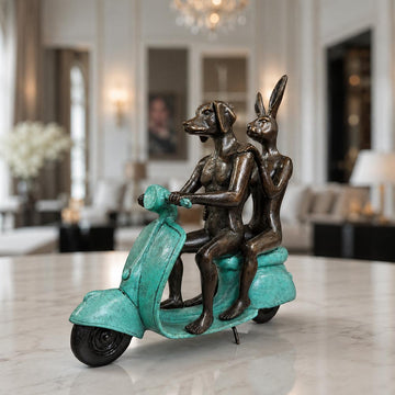They Rode to Save Wildlife (Bronze Sculpture, Miniature Collection)